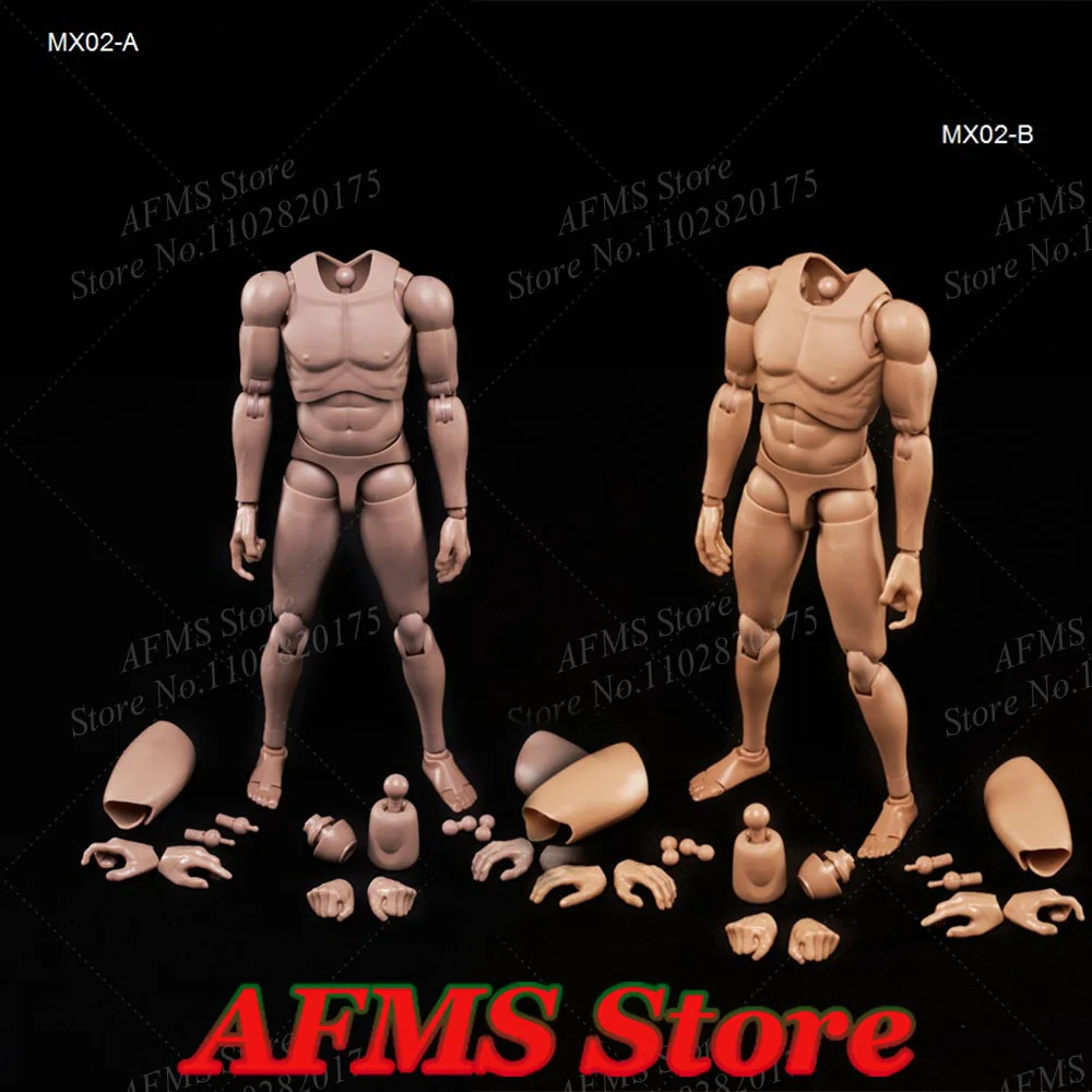 MX02-A B 1/6 Men Soldier Body Super Flexible Narrow Shoulders Joint Body 2.0 12Inch Europe/Asian Action Figure Model Doll Toy