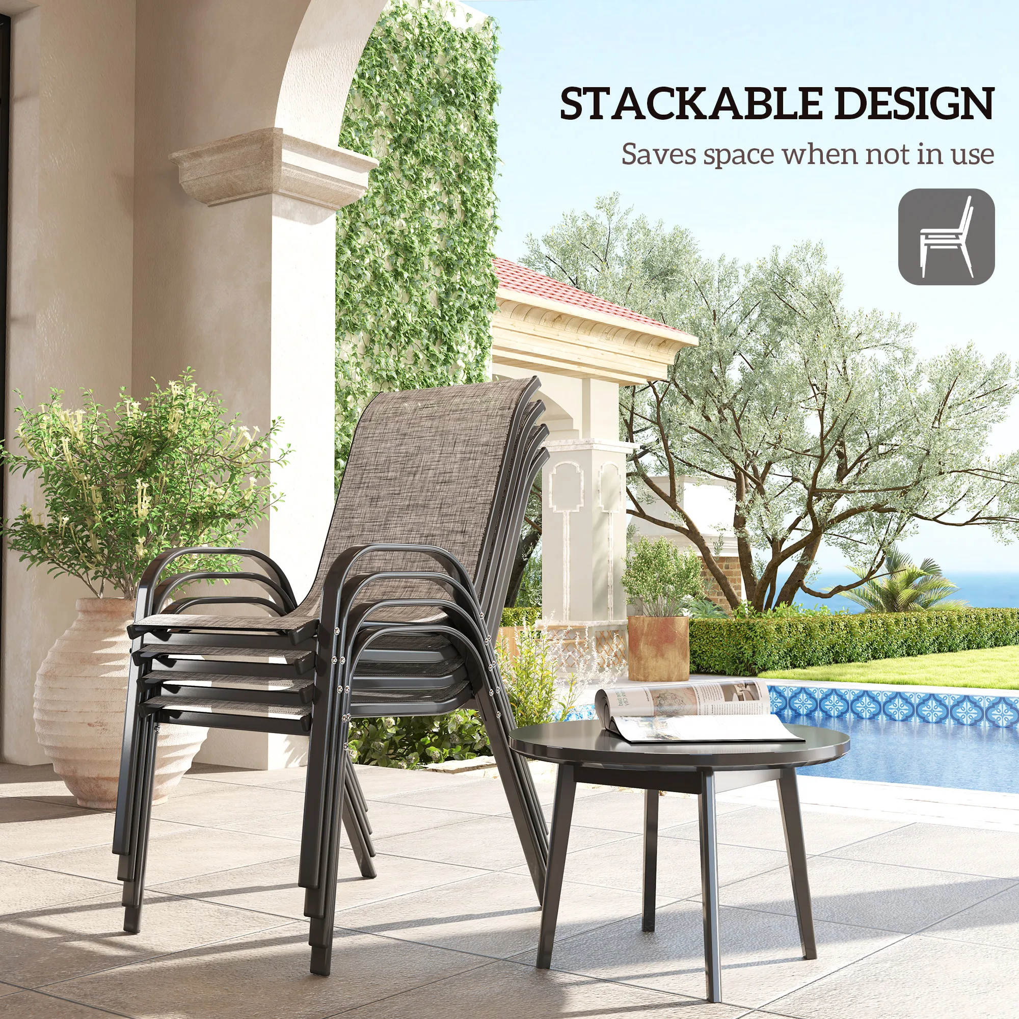 Set of 4 Patio Dining Chairs, - Outdoor Furniture On Sale review and price