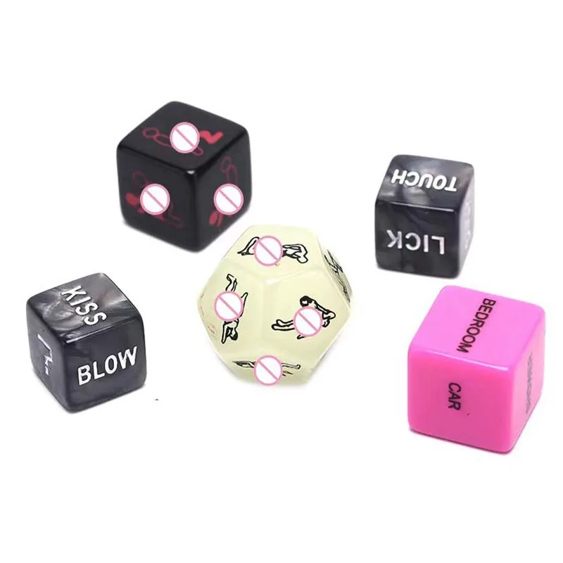 5pcs Luminous  Dice Toys  Games Couple Flirting Cubes Ual  Game Accessories Posture Bar  Toys for Couple Gifts