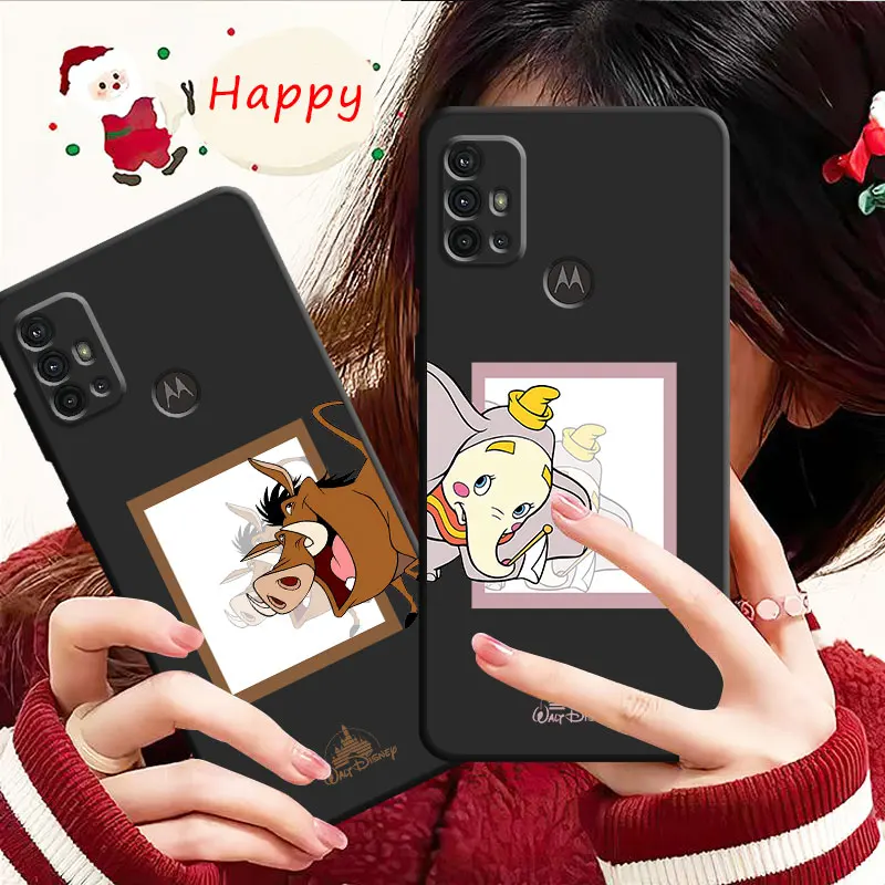 Phone Case For Motorola Edge 40 30 20 Lite G72 G71 G60 G53 G52 G50 G51 G31 G30 G9 One Fusion Plus Disney Lion King Stitch Mickey