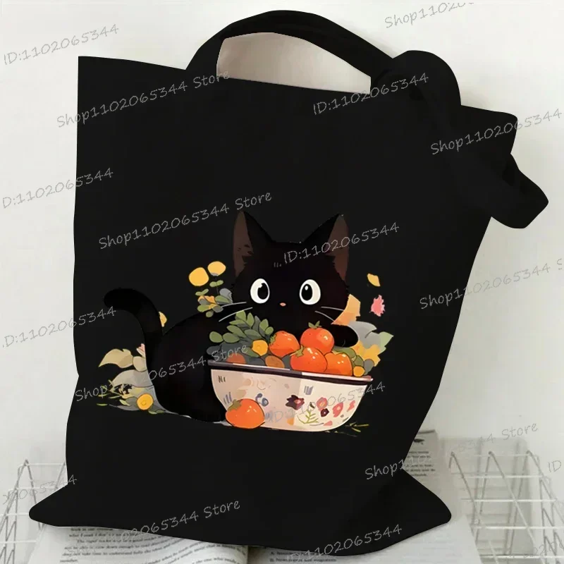 La vita è migliore con i gatti e i libri Borsa tote in tela da donna Borse per la spesa con gatti carini Borsa a tracolla per libri letterari per