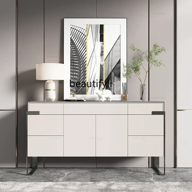 

FALight luxury solid wood dining room dining side cabinet modern simple living room entrance locker