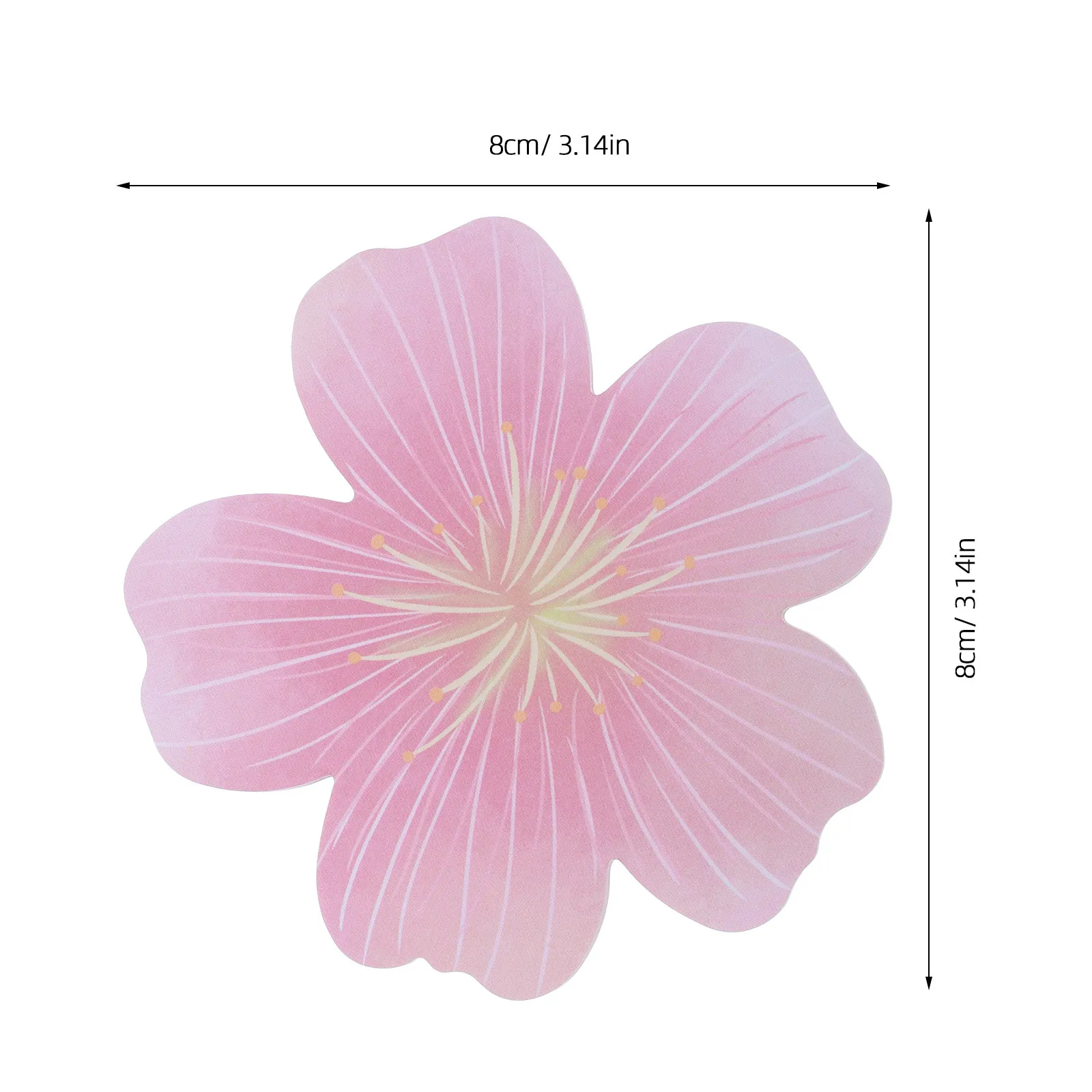 10Pcs Realistic Cherry Blossom Sticky Memo Pads Floral Self Stick Notes Pink 3.15 Inch Cute Office Supplies School Desk Sticky