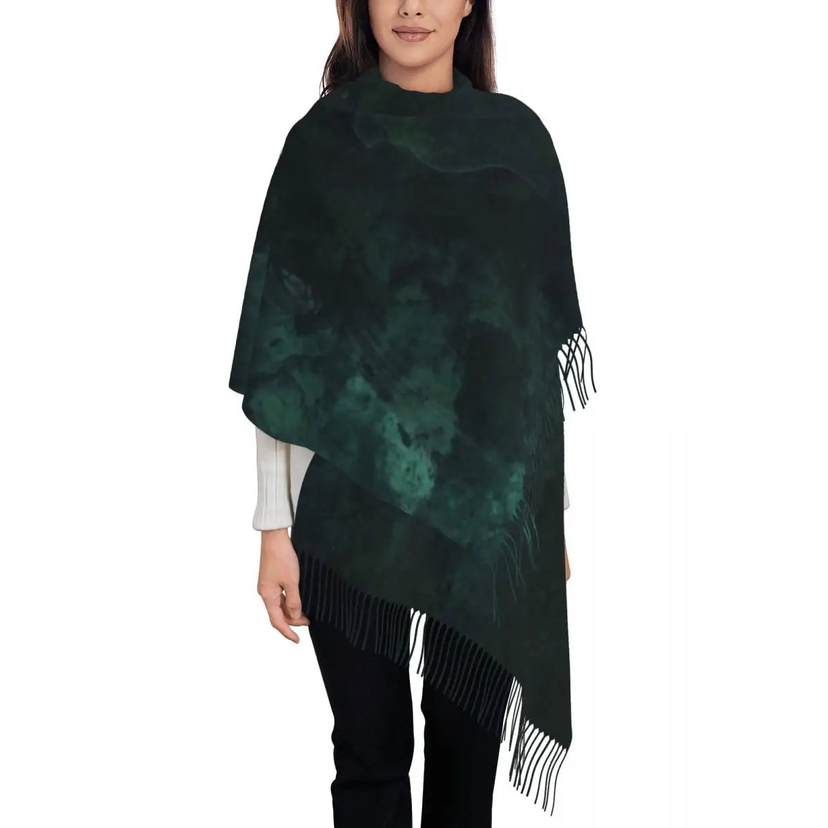 

Женские большие шарфы Локи из скандинавской мифологии на заказ, женские зимние толстые теплые шаль с кисточками, шарф