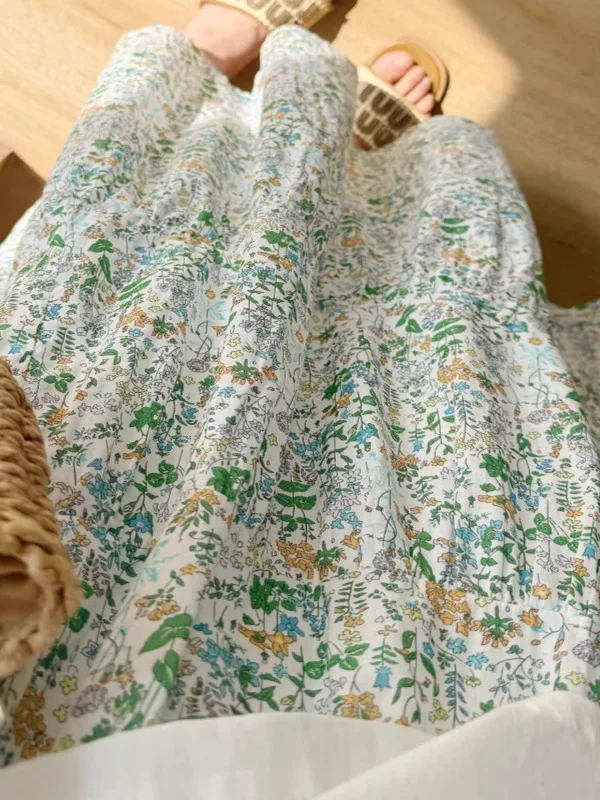 Een jupe mi-longue trapèze florale pour femmes, nouvelle jupe gâteau douce, amincissante, longueur f, tendance, été