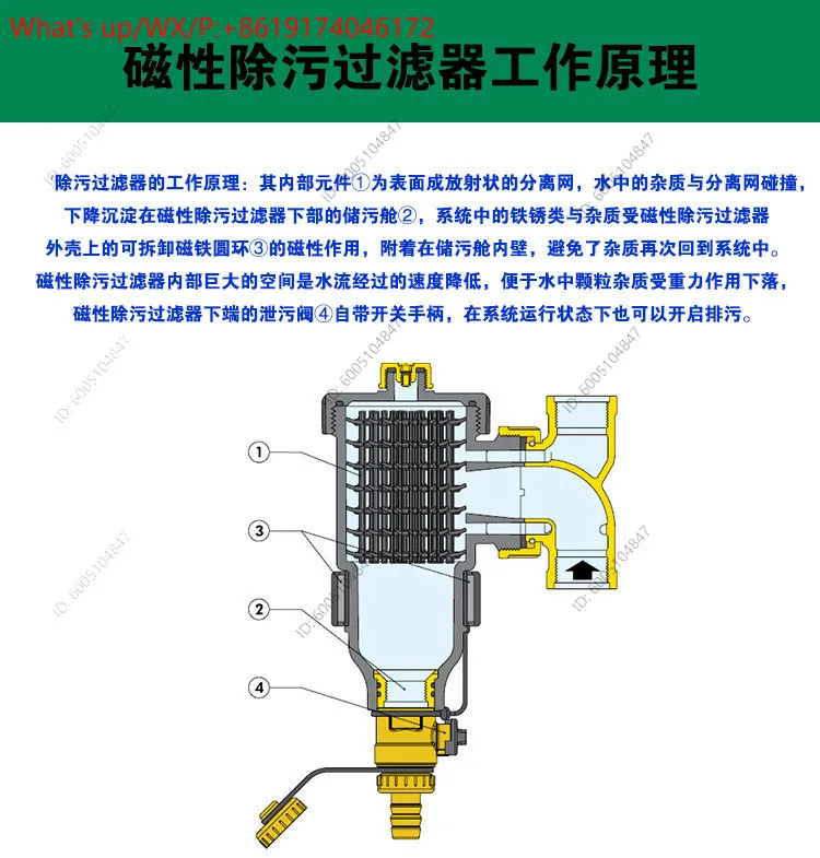 Directly from the manufacturer, wall-mounted boiler filter, magnetic filter, floor heating special filter, pre-filter volume