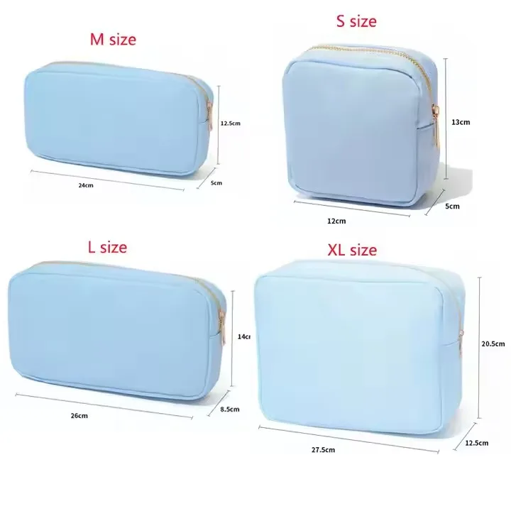 Chenille Letter Patch Large Capacity Waterproof Nylon Makeup Travel Bag Nylon Pouch Personalized Cosmetic Bag