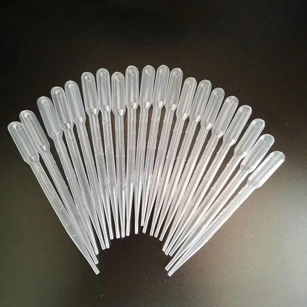 100PCS 3ML Disposable Plastic Eye Dropper Transfer Graduated Pipettes Office Lab Experiment Supplies