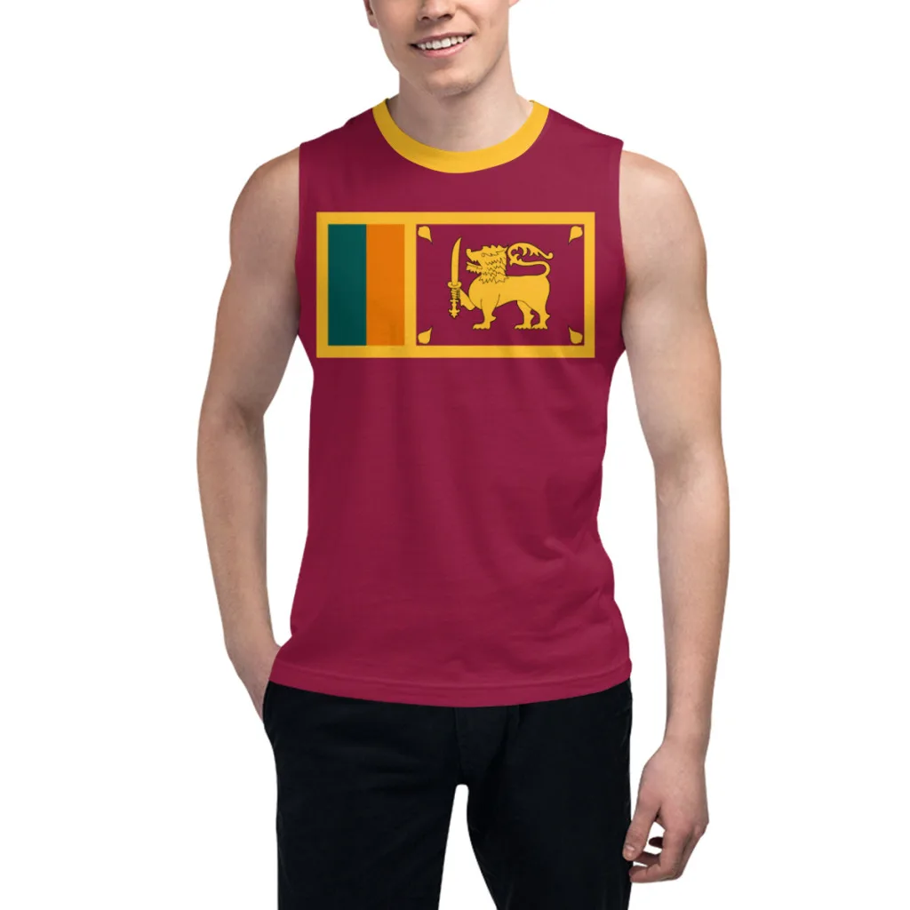 

Футболка без рукавов с флагом Шри-Ланки, 3D мужская футболка для мальчиков, спортивные майки, майки для фитнеса, бега, баскетбольный тренировочный жилет