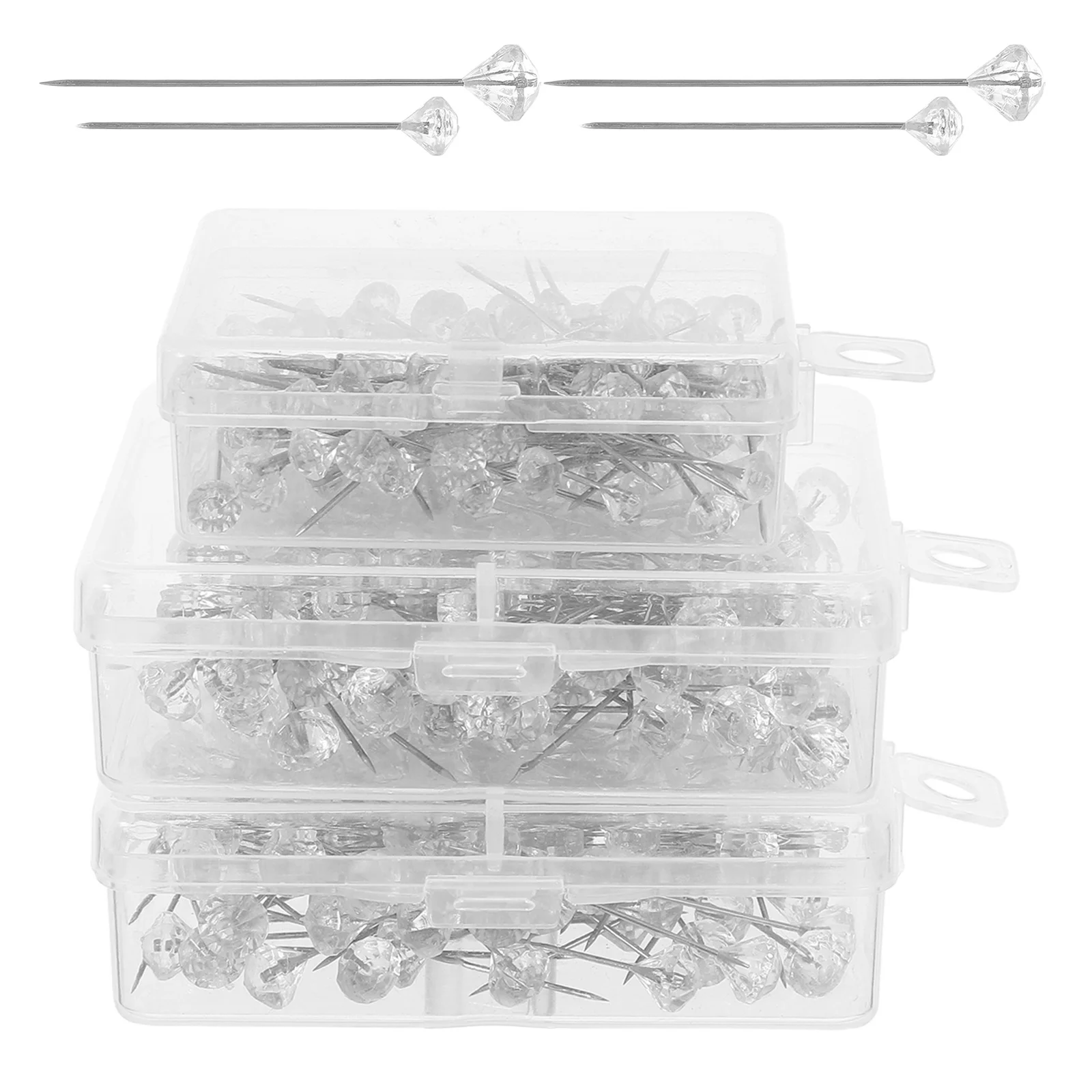 

300pcs Crystal Rhinestone Pins for Floral Arrangements Wedding Decor Bridal Flowers Corsage Scarf Brooch DIY Craft Supplies