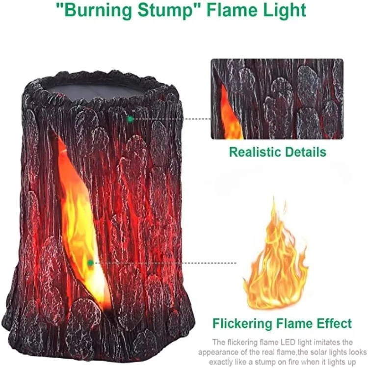 IP65 Rated Wood Decorative Stump Light with LED Light Source Garden Lawn Light Art Decoration Park Beauty Display Landscape