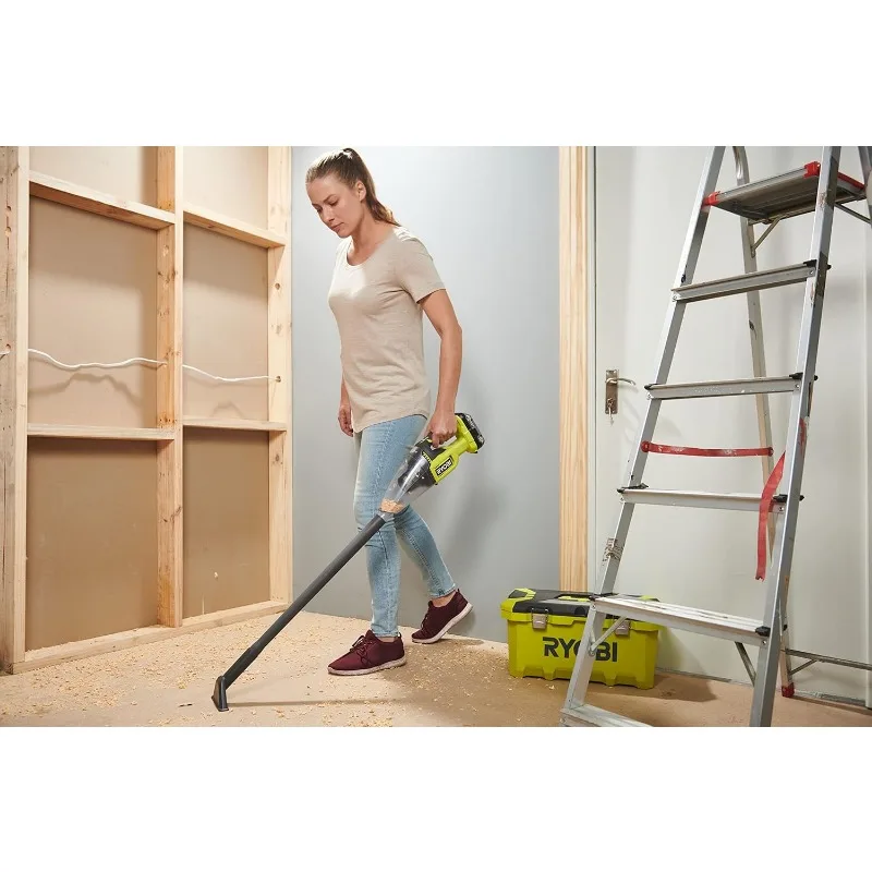 RYOBI - 18V Handheld Vacuum Cleaner with Extension Tube and Brush for Hard Floor  4.24 kPa 0.85 m3/min  600 mL Collector