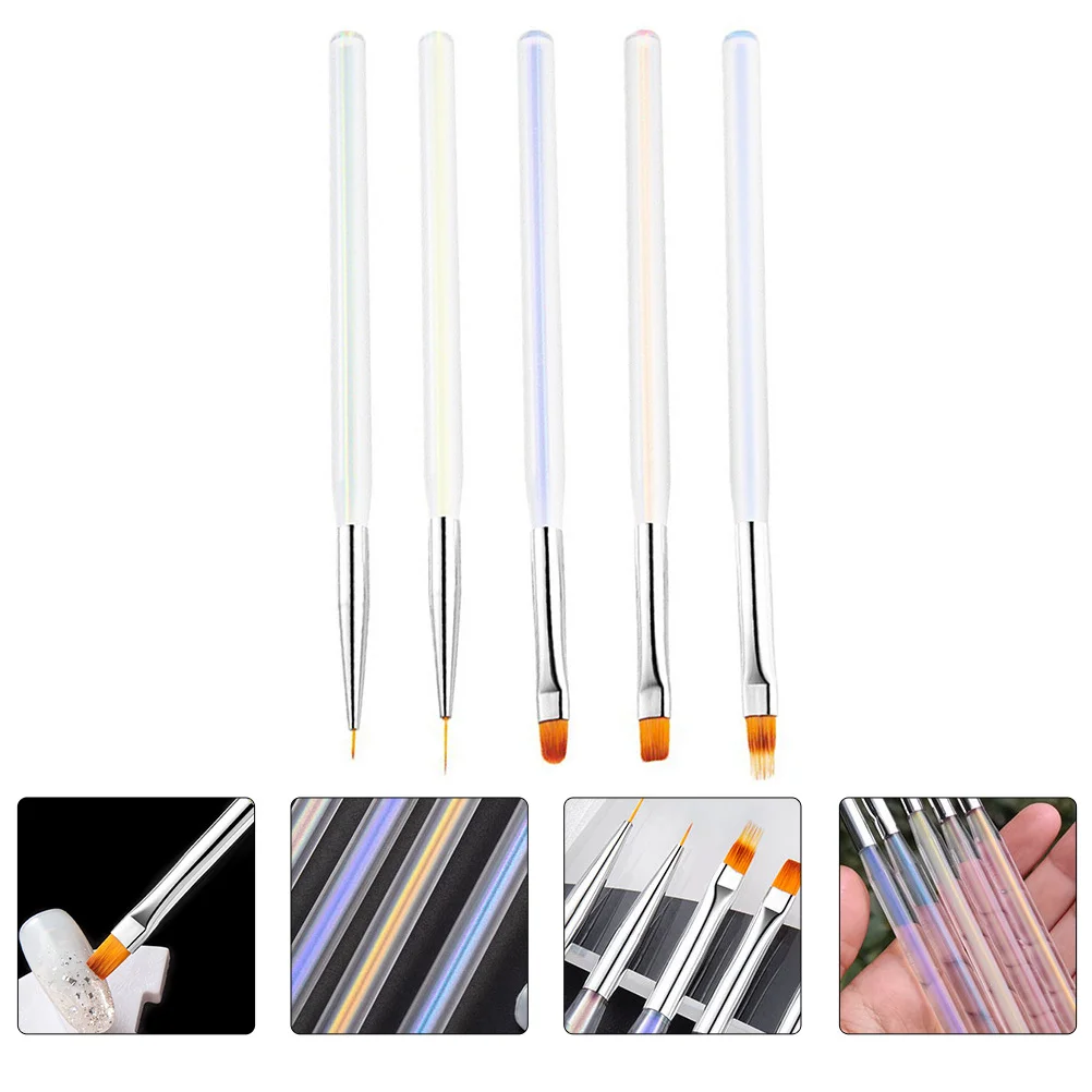 5 個ネイルアートペンセットプレミアムファイバーアクリル DIY マニキュア描画ツールプロフェッショナルサロン家庭用ネイルアートペン