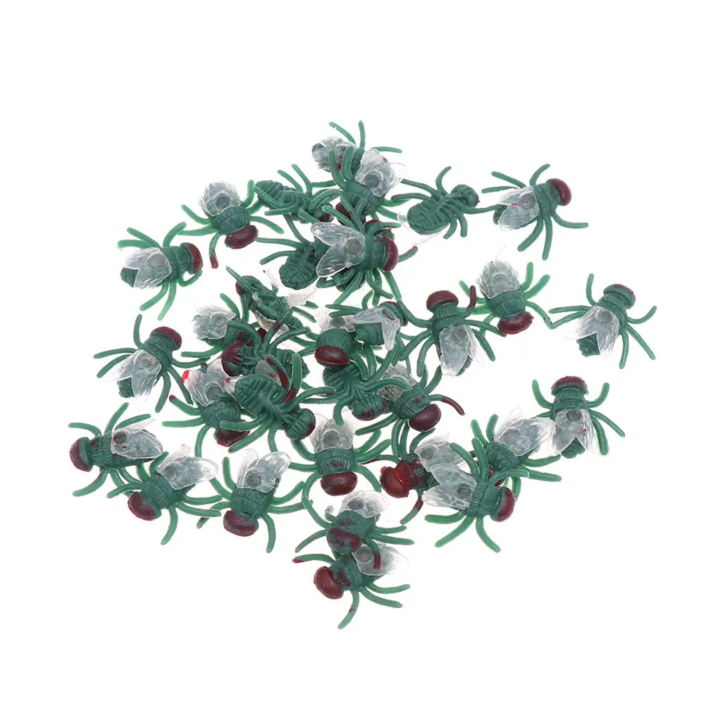 

60pcs Simulation Fly Trick Prank Prop For Party Festival Decoration Kids Adults Plastic Fly Funny Gag Gift Accessory