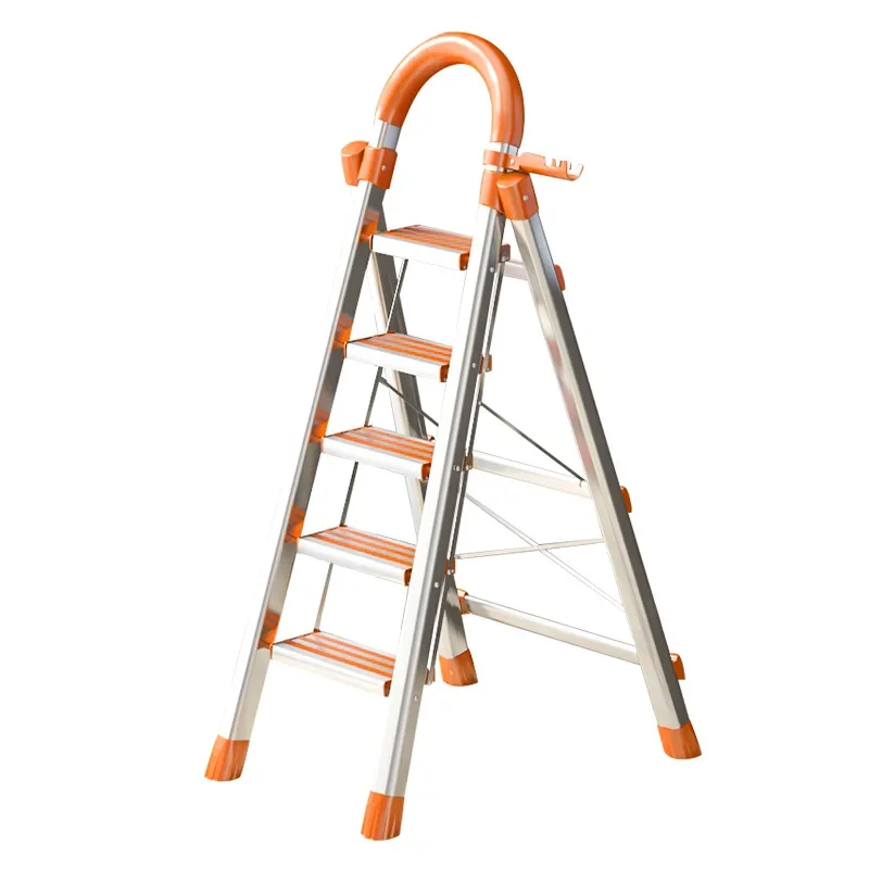 

Ladder household folding ladder thickened stainless steel herringbone stair telescopic climbing multifunctional