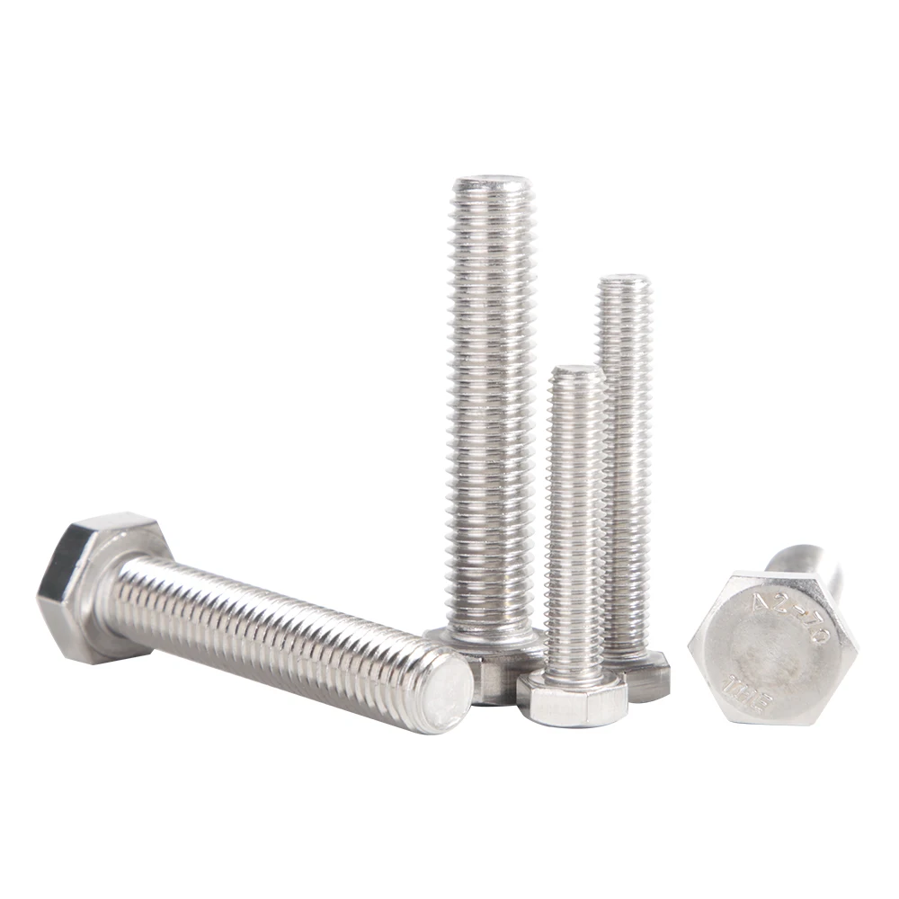 M3 M4 M5 M6 M8 M10 M12 M14 M16 A2-70 304 Stainless Steel Metric Thread DIN933 Hex Bolt External Hexagon Head Screw L=6-100mm