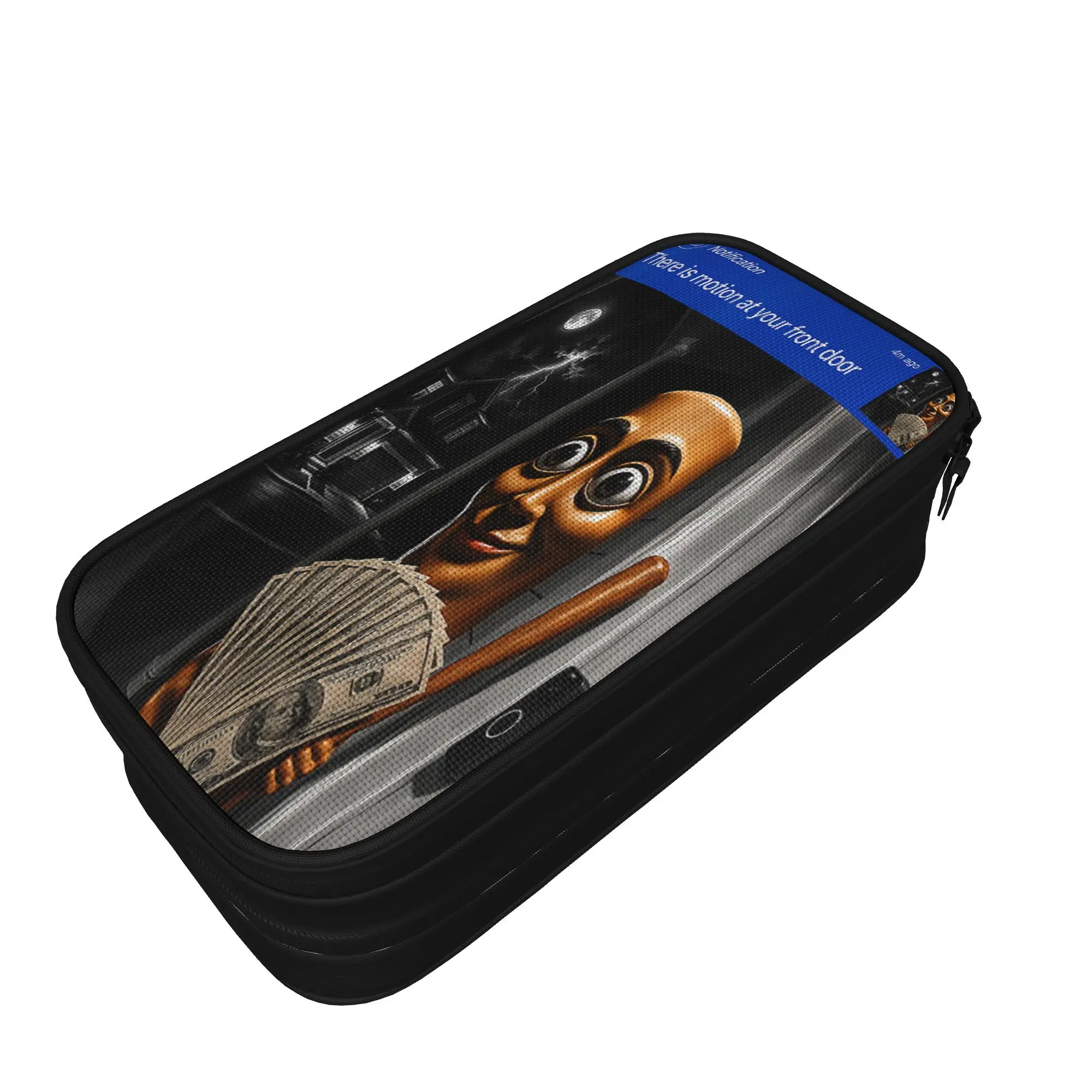 There is Motion at Your Front Tung Tung Tung Sahur Memes Pencil Case Zipper Pencil Box Girls Boys Vintage School Pencil Cases