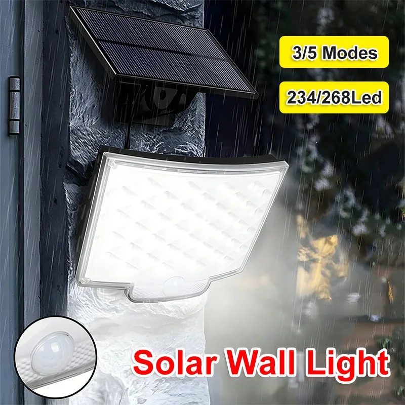 Solar Outdoor Flood Light Motion Sensor LED Security Lamp Remote Control IP65 Waterproof Garden Yard Wall Solar Powered Lighting