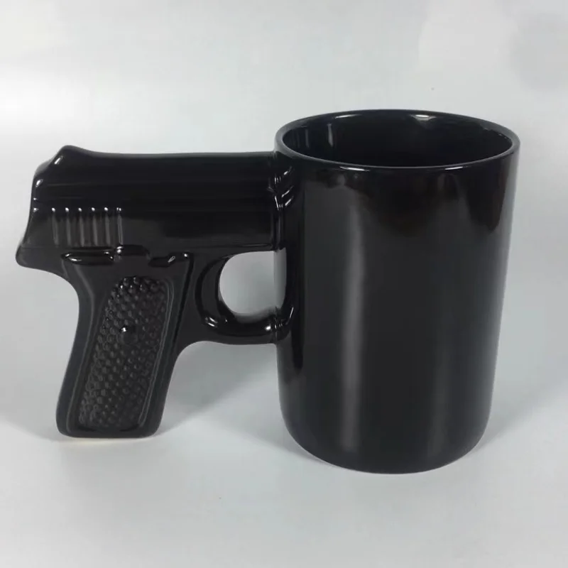 320ml Creative Mug Desert Eagle Cup Handle Coffee Mug 3D Thin Shell Embossed Handle Pistol Mugs Coffee Cups Novelty Funny Gifts - view 5