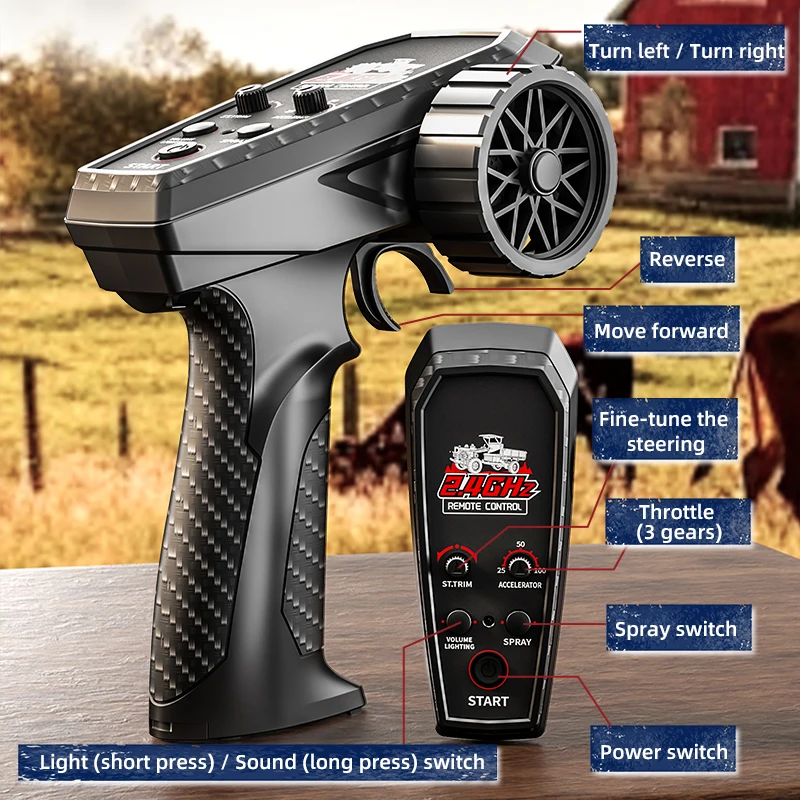 JJRC C8836 الأطفال على نطاق كامل محاكاة الكلاسيكية الرجعية التحكم عن بعد جرار نموذج آلة كهربائية لعبة سيارة هدية مزخرفة #5