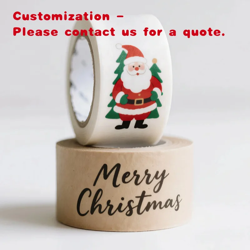 custom.Custom Recyclable Gummed Activated Kraft Paper Packaging Tape Merry Adhesive Writable Feature with