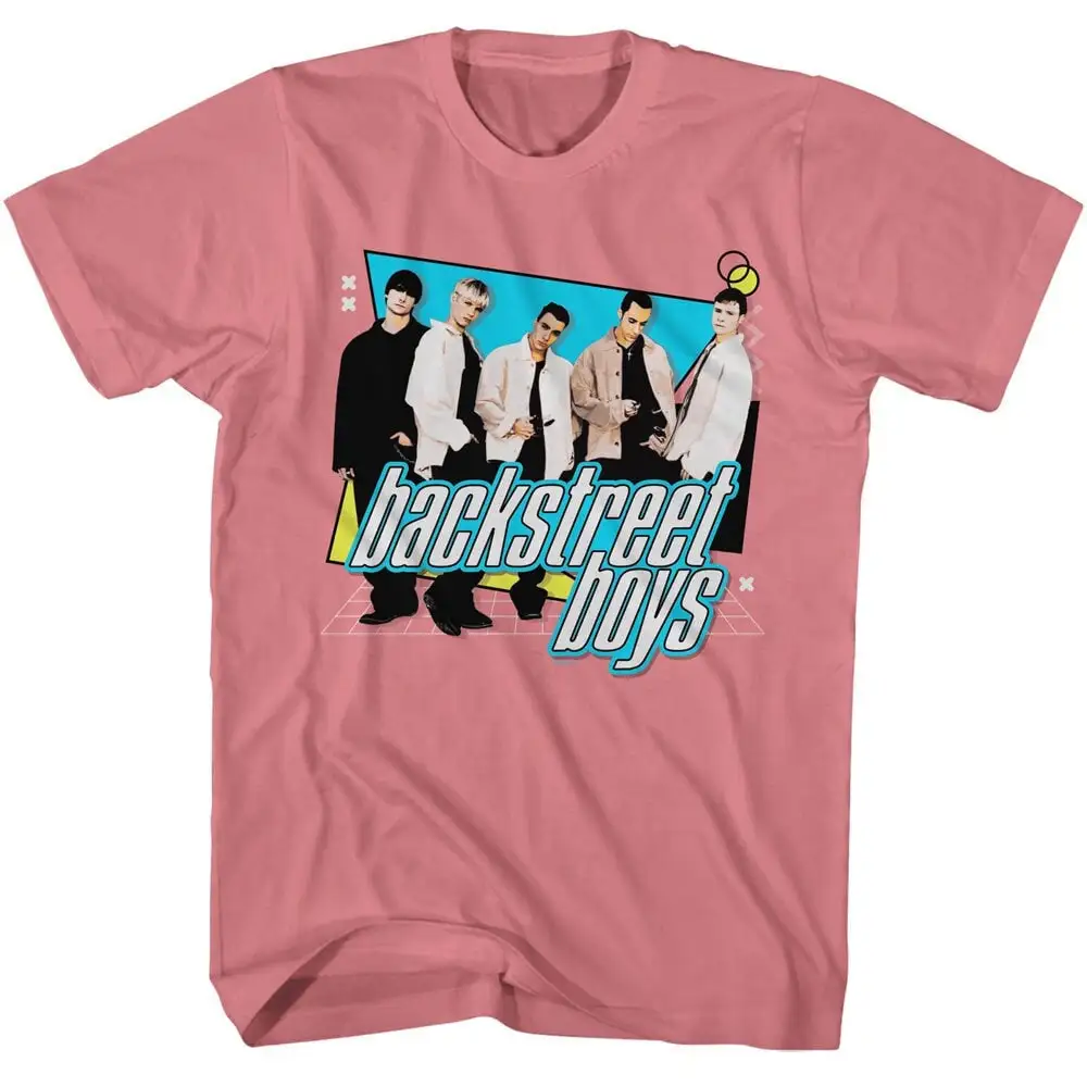 Backstreet Boys Geometric Shapes Logo Coral T Shirt