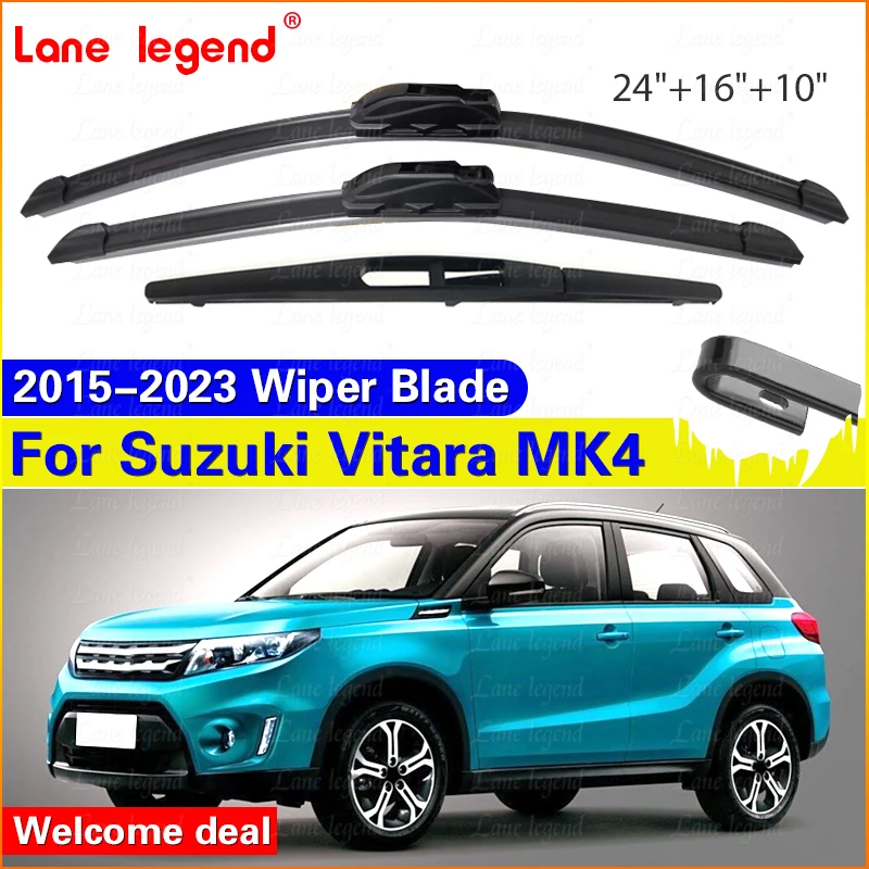 3Pcs Front Rear Wiper Blades Set For Suzuki Vitara MK4 2015 - 2023 Windshield Windscreen Window Brushes 24