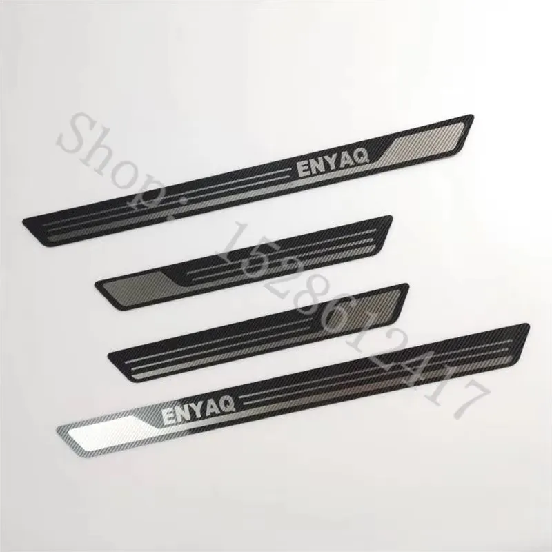 For SKODA ENYAQ iV 2021 2022 2023~2025 Car Accessories Door sill scuff plates thresholds protector car Stickers Welcome Pedal