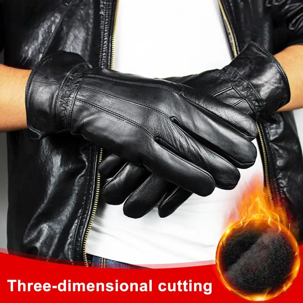 

Теплые кожаные перчатки Нежные кожаные перчатки Зимние теплые мужские кожаные перчатки для активного отдыха на весь палец для бега