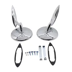 Car Round Bowtie Outside Rearview Mirrors Replace Parts for Chevelle 1964-1965 Professional Simple Installation Replacement