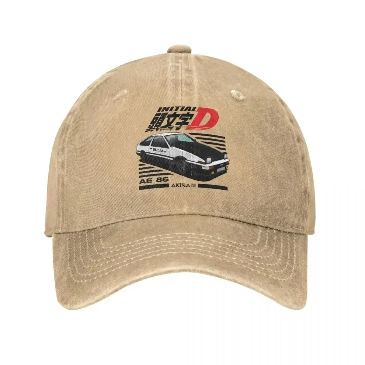 New AE86 Initial D Men Women Baseball Caps Distressed Denim Washed Caps Hat Fashion Outdoor Running Golf Snapback Cap