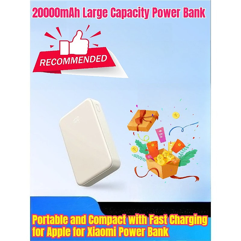 

20000mAh Large Capacity Power Bank Portable and Compact with Fast Charging for Apple for Xiaomi Power Bank