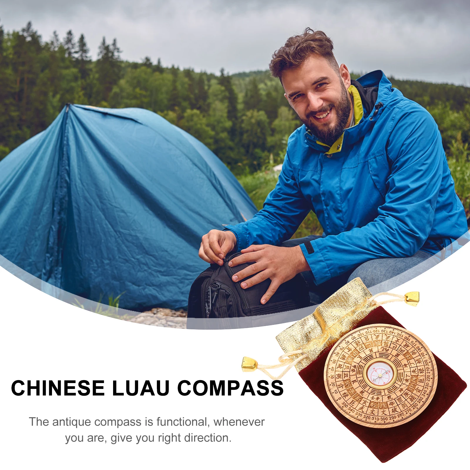 

Ancient Style Wooden Fengshui Traditional Chinese Decorative Compass For Home Office Retro Gift For Men Outdoor Camping