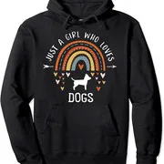 Polarshe Just A Girl che ama i cani regali arcobaleno per il cane Love felpa con cappuccio Unisex