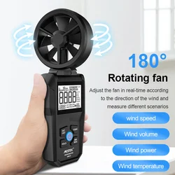 AM610 Portable Digital Wind Speed Anemometer Handheld Windmeter Air Speed Tester Wind Velocity Meter Wind Velocity Detector