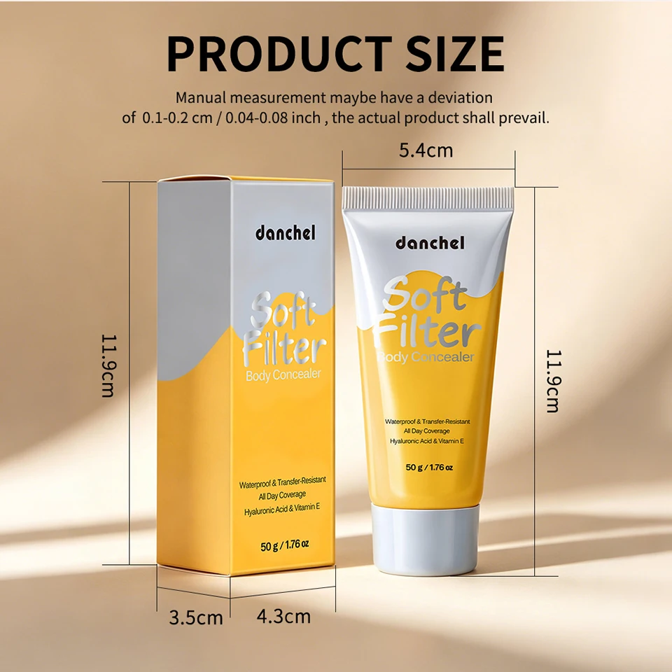 Body Concealer Waterproof Transfer Resistant Long Lasting High Coverage Natural Finish Makeup for Scars Spots Veins Tattoos