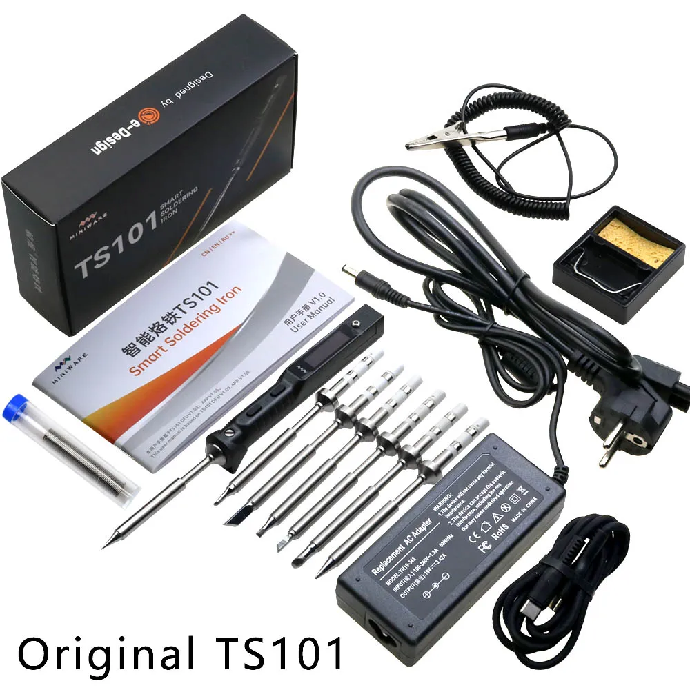 original ts101 65w mini usb ferro de solda eletrica temperatura ajustavel estacao de solda digital ts100 pine64 atualizar com dicas 01