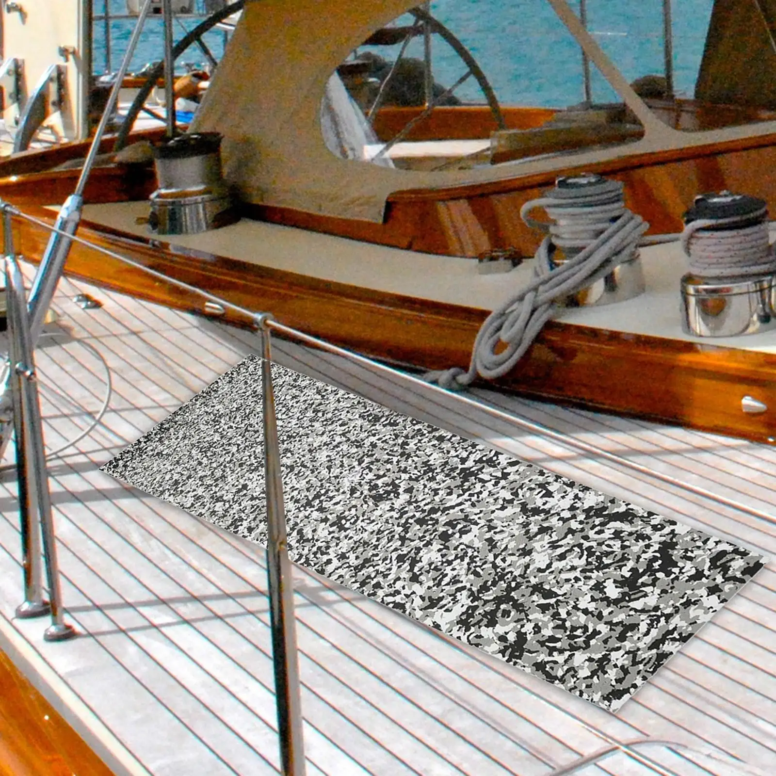 Boat Flooring Teak EVA Foam Faux Self- Non- Teak Decorative Board, Used Kayak Sailing RV Mat-98x10.2''