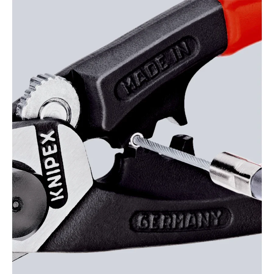 KNIPEX 95 62 190 Wire Rope Cutter Mutil-Combination Pliers with Tether Attachment Point Comfort Grip 7 1/4-Inch