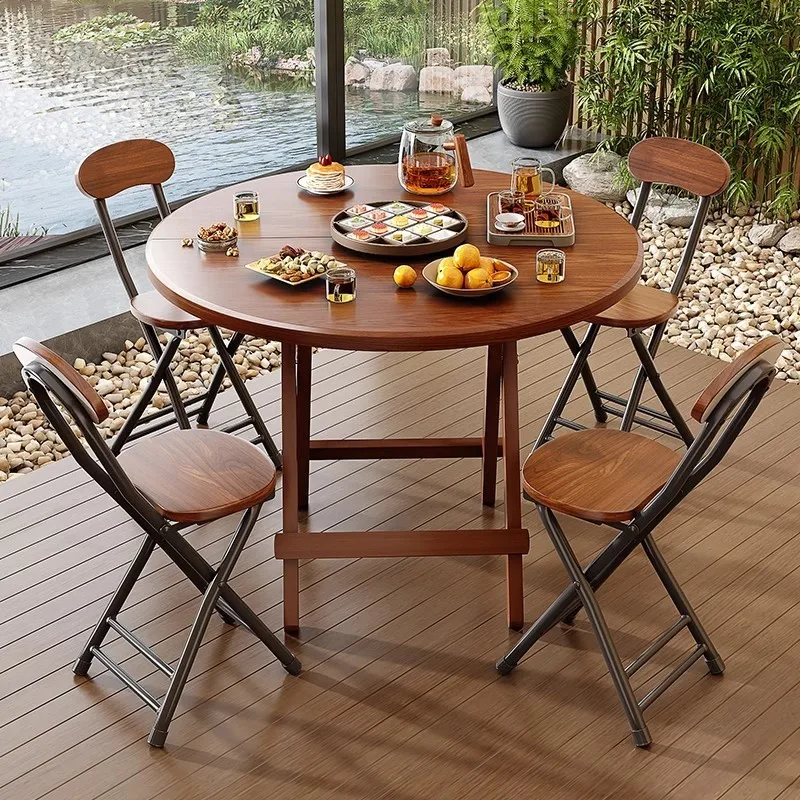 Nanzhu folding table, small apartment modern simple portable outdoor balcony dining table