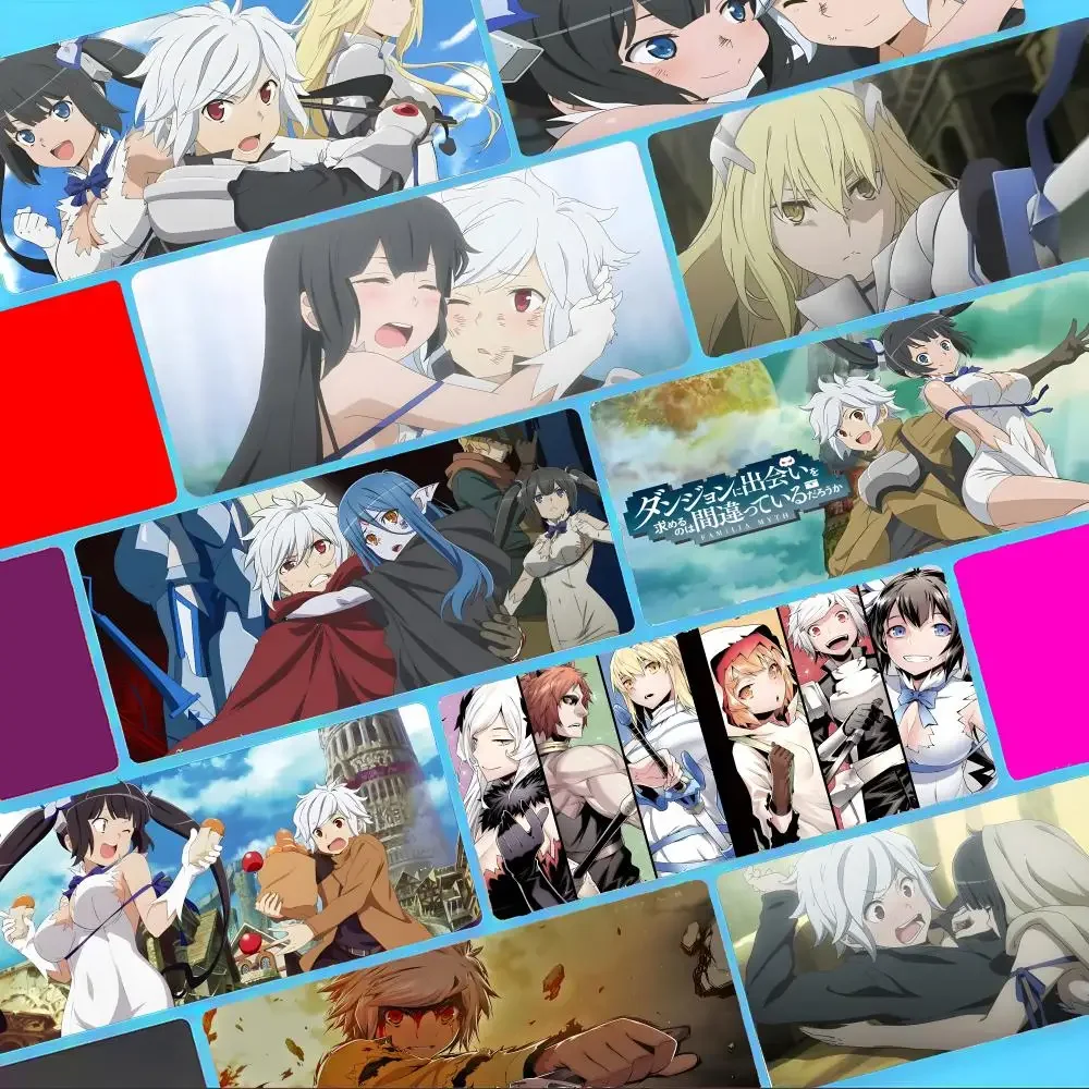 anime I-Is It Wrong to Try to Pick Up Girls in a Dungeon? Mouse Pad Non-Slip Large Desk Mat Thick Stitched Edge Gaming Mousepad