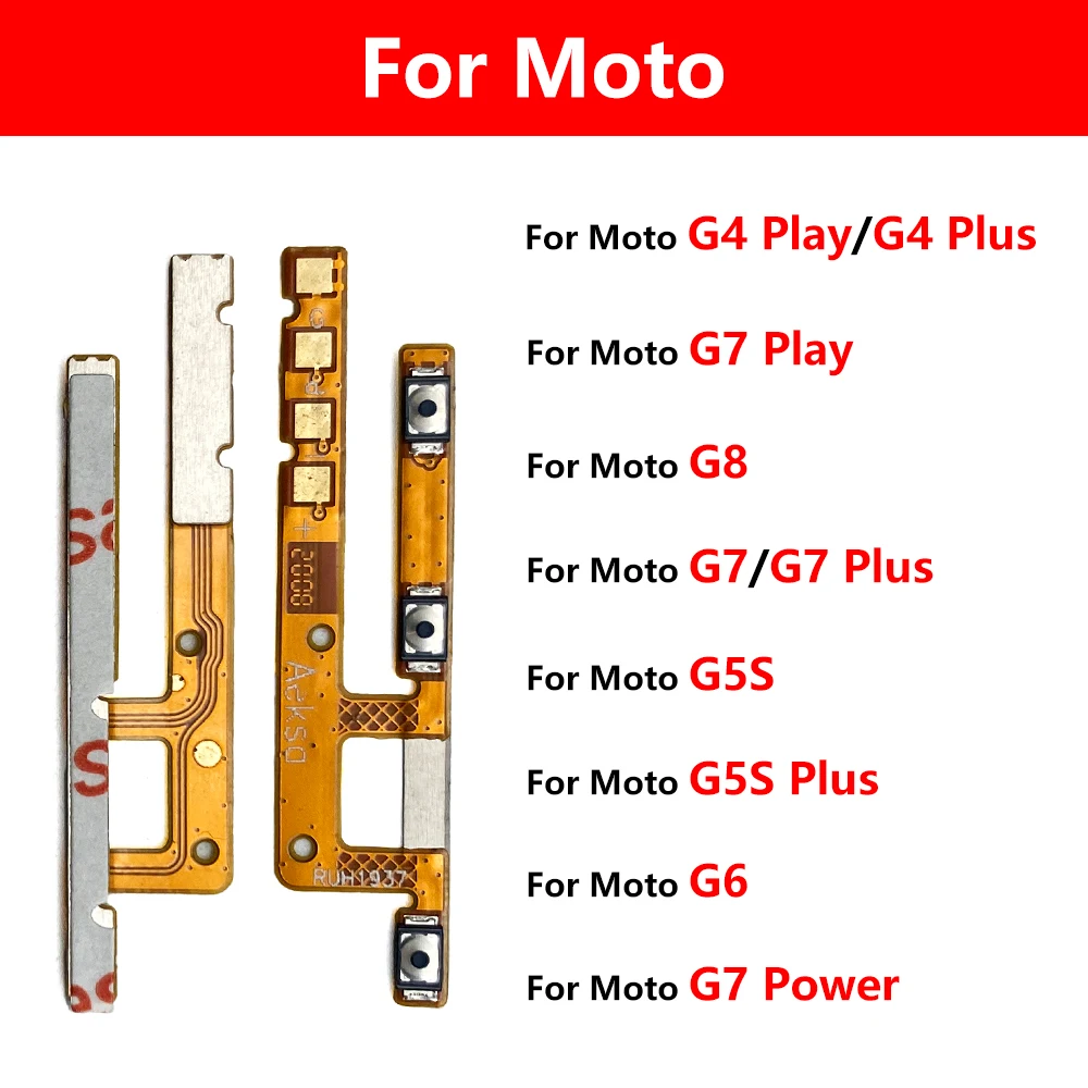 New For Moto G4 G5 G5S G6 Play G7 Plus G8 Power Lite Volume Button Power Switch On Off Button Flex Cable Replacement Parts