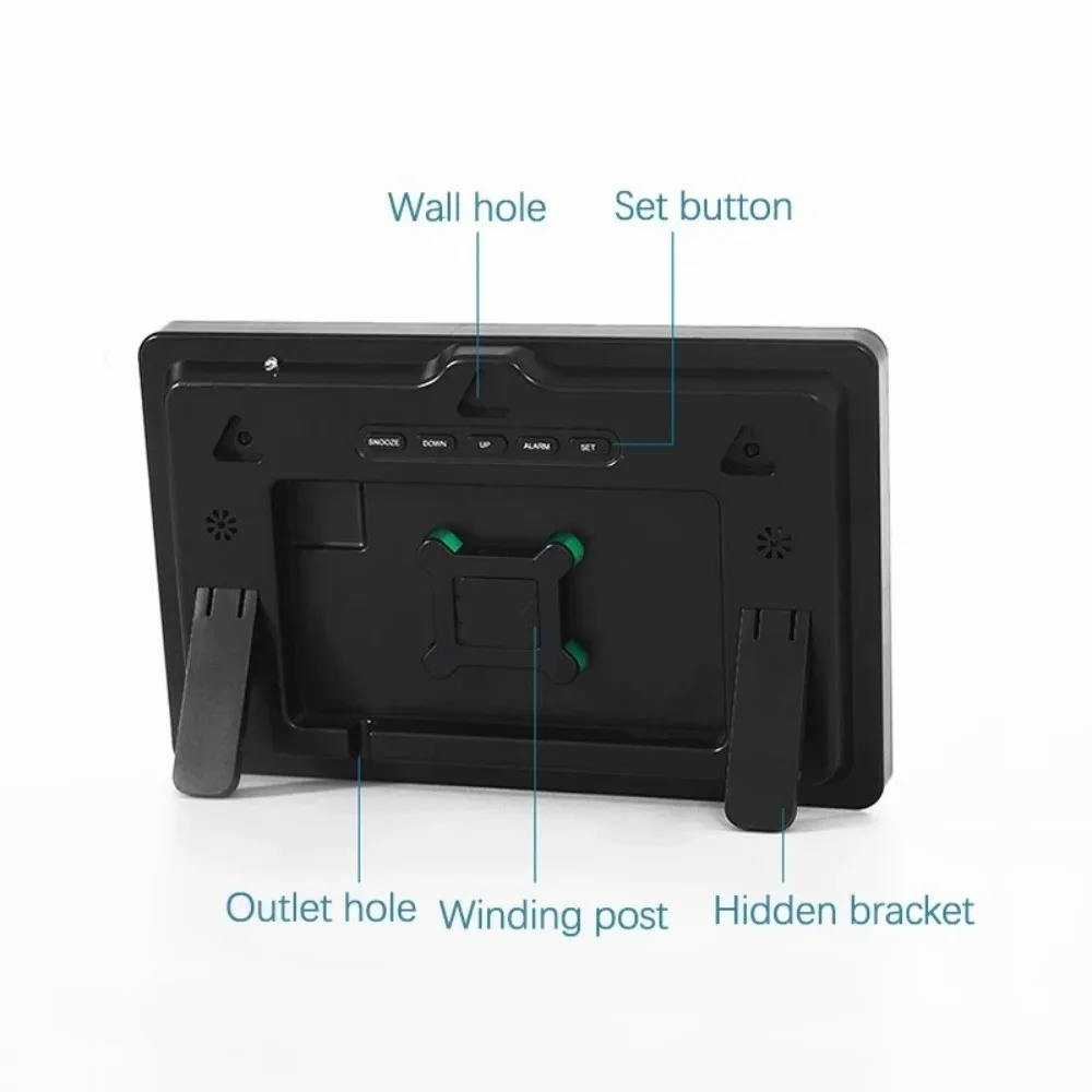 

Большой экран, светодиодные цифровые настенные часы, отображение температуры, электронный будильник с дистанционным управлением, формат времени 12/24 часа, отображение даты