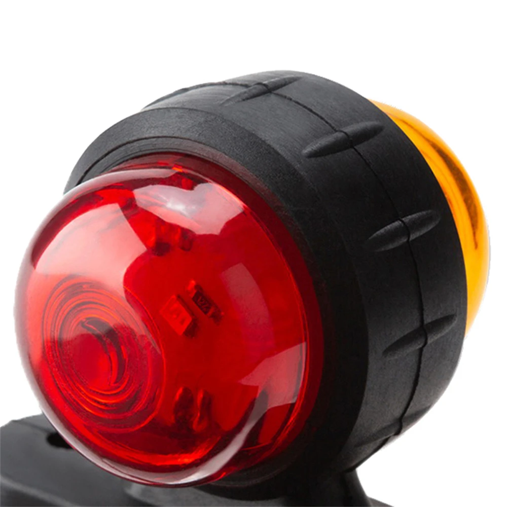 2PCS Truck Side Marker Lights Outline Lamp 12V 24V Side Light Red Amber Signal Indicator Light Trailer Van Bus Caravan Boat