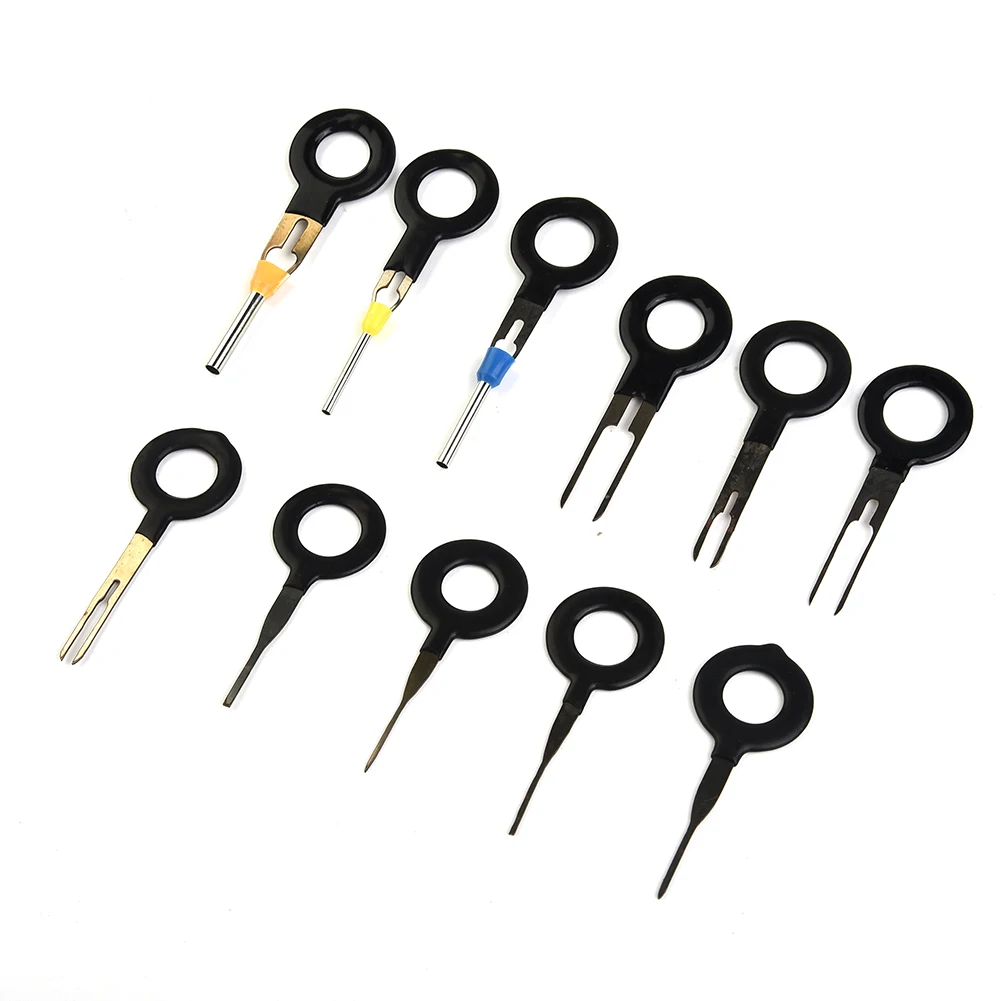 11pcs/Set Aluminum Car Wire Terminal Removal Tool Needle Remover Crimp Connector Extractor Release Pin Automotive Hand Tools