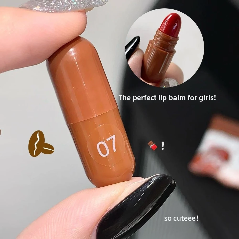 10 Colors Capsule Lipstick Kit Velvet Matte Finish Non-Sticky Texture Pill Lipstick Set Waterproof Long Lasting Lip Gloss Stick