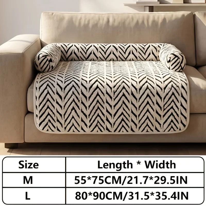 Plüsch-Haustier-Sofa-Bett mit Polster, Rutschfester Katzen- und Hundebettüberzug für Innenräume, Möbelschutzmatte – Detail 4