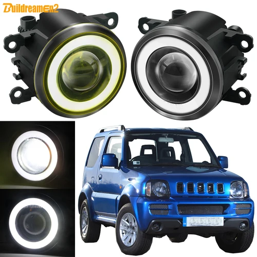 2X30W coche LED COB Angel Eye conjunto de luz antiniebla para Suzuki Jimny FJ 1998-2014 H11 parachoques delantero antiniebla lámpara de circulación diurna DRL 12V