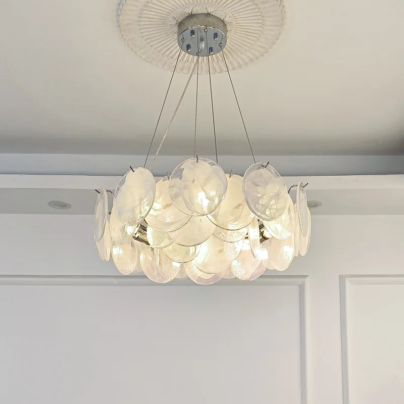 Modern Ceiling LED Pendant Light White Rainbow Glass Home Decoration Living Room Bedroom Dining Room