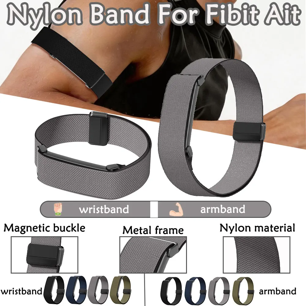 Nylon Band Magnetic Buckle for Google Fitbit Air Unisex Fitness Heart Rate Tracker Replacement for Google Fitbit Air Straps
